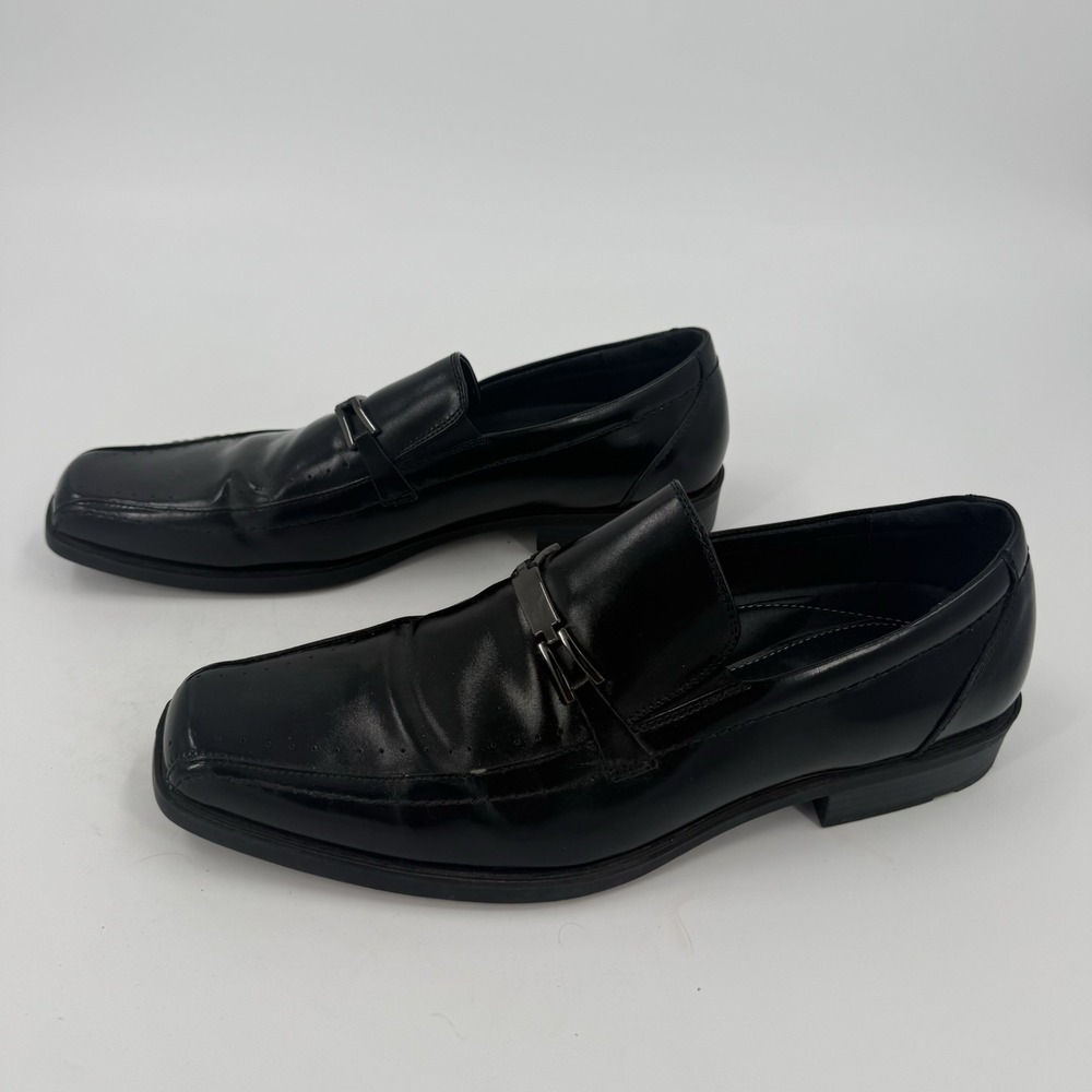 Stacy Adams Men's Black Leather Slip On Loafers Dress Shoes Size 9.5W